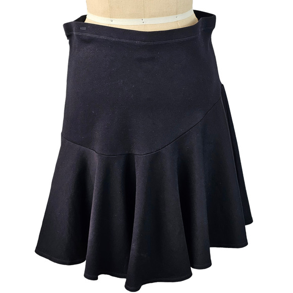 Cabi black ponti skirt with flared asymmetrical peplum size 10 - Picture 5 of 10